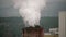 8K Industrial Chimney Polluting Air