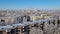 8K Panevezys city panorama -16 C Temperature formed hoarfrost on trees.