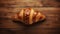 8k Resolution Croissant On Wood Table: Genre-defying Bastardcore Image