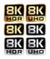 8K resolution logos