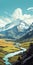 8k Resolution Mountain Landscape: Himalayan Art With Whistlerian Style