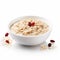 8k Resolution Oatmeal Bowl With Cranberries - Ivory And Warm Tonal Range