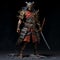 8k Samurai Action Figure With Intricate Textural Paint Effects