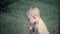(8mm Vintage) Little Boy Drinking From Outdoor Garden Hose