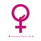 8th march international womans day pink female symbol with butterfly