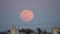 8x times speed The full moon rising at the suburb of Tokyo in winter