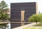 9:03AM end wall, reflective pool and Granite walkway, Oklahoma City Memorial