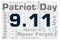 9.11 Patriot Day horizontal word cloud.