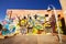 9.9.2016 - Urban culture in the old town of Rethymno - modern mural on a building wall