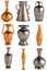 9 antique vases