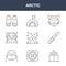 9 arctic icons pack. trendy arctic icons on white background. thin outline line icons such as ship, knife, norway . arctic icon