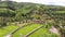 9 aug 20, Nan, Thailand. ecology resort in nature trend. wooden hut in rice field near stream.