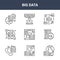 9 big data icons pack. trendy big data icons on white background. thin outline line icons such as world, sql server, query . big