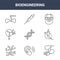 9 bioengineering icons pack. trendy bioengineering icons on white background. thin outline line icons such as electricity,