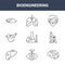 9 bioengineering icons pack. trendy bioengineering icons on white background. thin outline line icons such as human brain,