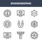 9 bioengineering icons pack. trendy bioengineering icons on white background. thin outline line icons such as radioactive,