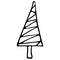 9. Black-and-white tree doodle style. Christmas tree