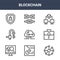 9 blockchain icons pack. trendy blockchain icons on white background. thin outline line icons such as network, briefcase, link .