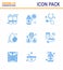 9 Blue Coronavirus Covid19 Icon pack such as people, bacteria, diagnosis, platelets, blood virus