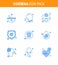 9 Blue viral Virus corona icon pack such as shield, protection, fever, medical, flu
