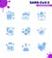 9 Blue viral Virus corona icon pack such as vacation, airplane, dirty, rx, pharmacy