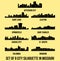 9 city silhouette in Missouri ( Jefferson City, Saint Louis, Clayton, Kansas City, St. Joseph, Columbia, Branson )