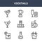 9 cocktails icons pack. trendy cocktails icons on white background. thin outline line icons such as cocktail, mojito, blender .