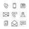 9 Contact Line Icons