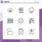 9 Creative Icons Modern Signs and Symbols of budget, setting, drop, gear, memory