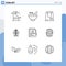 9 Creative Icons Modern Signs and Symbols of business, solution, organic, package, commerce