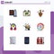 9 Creative Icons Modern Signs and Symbols of construction, representative, growth, headphone, chat