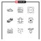 9 Creative Icons Modern Signs and Symbols of crew, network, care, link, computer