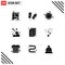 9 Creative Icons Modern Signs and Symbols of farming, agriculture, fireworks, project, processing