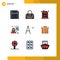 9 Creative Icons Modern Signs and Symbols of gift box, decrease, flammable, celebrate, power