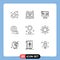 9 Creative Icons Modern Signs and Symbols of internet, research, profile, search, lcd