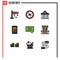 9 Creative Icons Modern Signs and Symbols of mobile graph, infographic, acropolis, analytics, greece