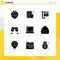 9 Creative Icons Modern Signs and Symbols of office, couple, board, romantic, alcohal