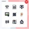 9 Creative Icons Modern Signs and Symbols of secure, supply, board, power, search