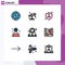 9 Creative Icons Modern Signs and Symbols of team, group, shield, person, international