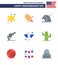 9 Creative USA Icons Modern Independence Signs and 4th July Symbols of bird; american; animal; american; hand