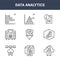 9 data analytics icons pack. trendy data analytics icons on white background. thin outline line icons such as cloud computing, d,