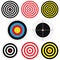 9 different shooting targets, vector illustration