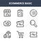 9 ecommerce basic icons pack. trendy ecommerce basic icons on white background. thin outline line icons such as discount, search,