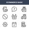 9 ecommerce basic icons pack. trendy ecommerce basic icons on white background. thin outline line icons such as mobile application