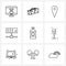 9 Editable Vector Line Icons and Modern Symbols of drink, protein, location, text, control