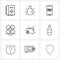 9 Editable Vector Line Icons and Modern Symbols of files, file, online shopping, hospital, health