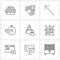9 Editable Vector Line Icons and Modern Symbols of medical, health, arrow, mother, fruit