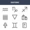 9 esoteric icons pack. trendy esoteric icons on white background. thin outline line icons such as rune, crystal, capricorn .