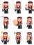 9 facial expressions and gestures of Arab businessman