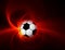 9 fiery football/soccer ball on black background